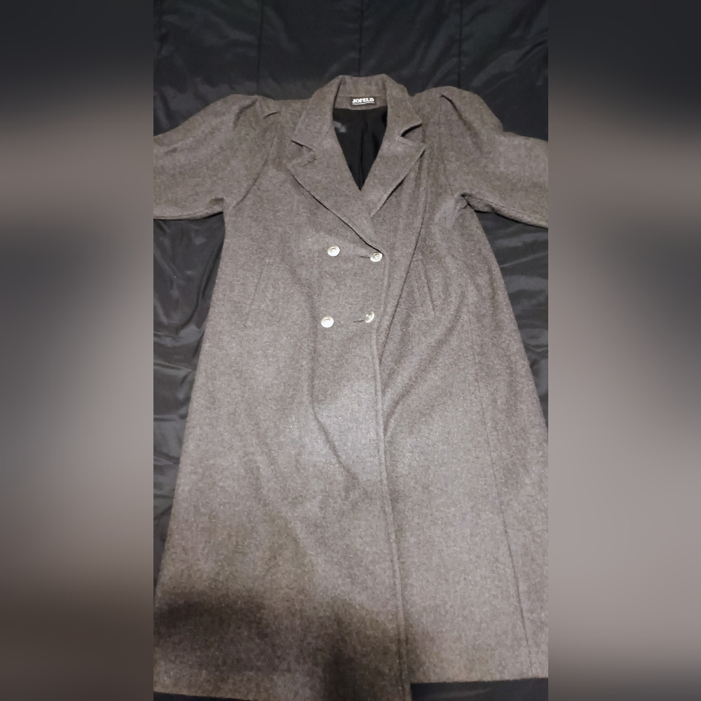 Women's Jofeld Wool Blend Trench Coat Sz Lg See Measurements